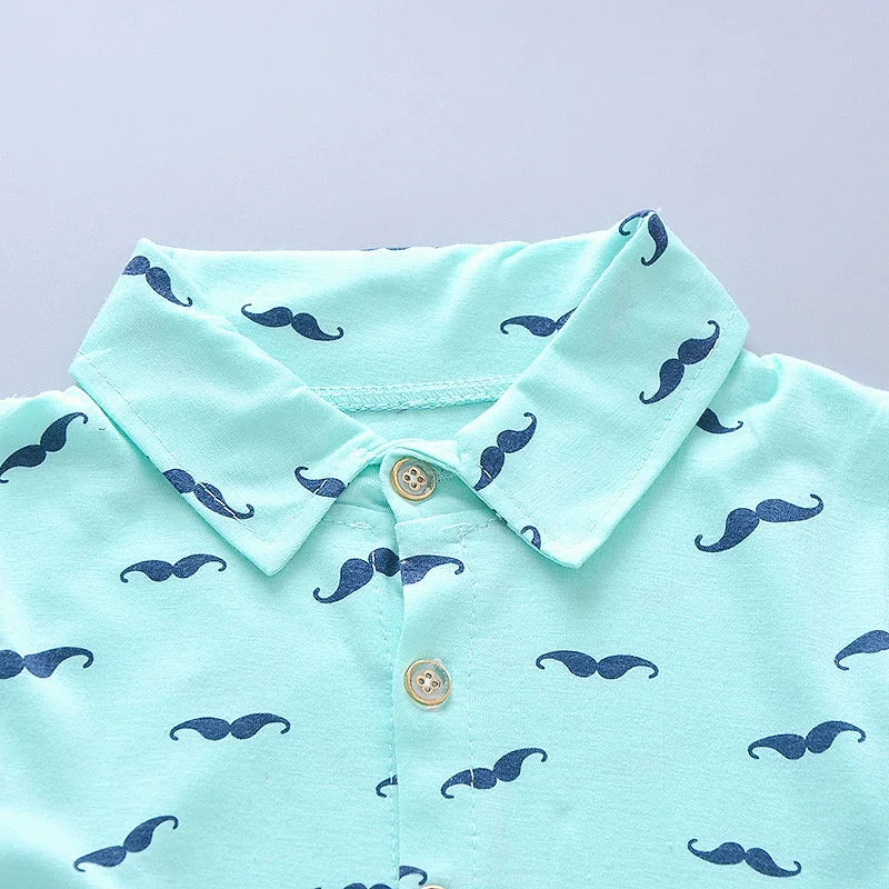 Summer New Cute Boy Suit Children's Printed Short-Sleeved Printed