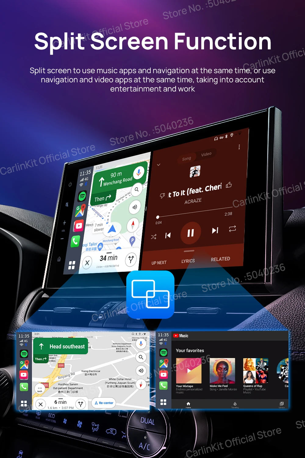 CarlinKit CarPlay Ai Box Android 13 TV Box Support Netflix IPTV GPS Wireless Android Auto & CarPlay 4G LTE Genuine Qualcomm Chip