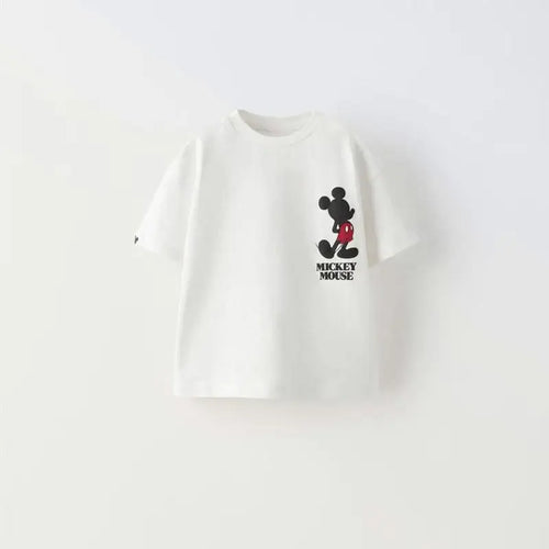 Disney Clothes New Children Fashion Casual Tshirt White Round Neck