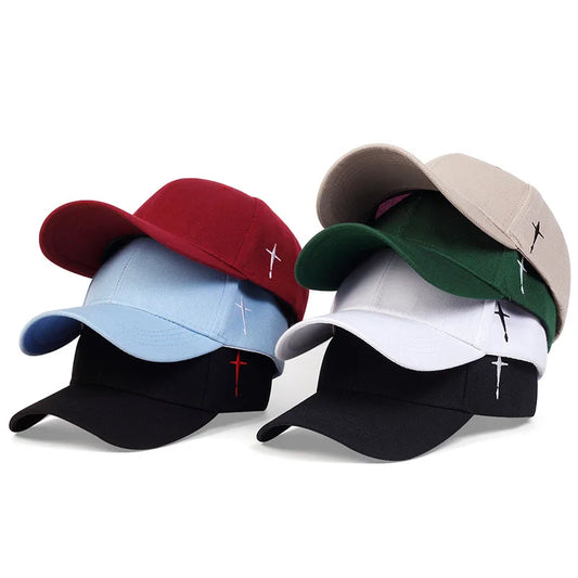 Unisex Simple Black Baseball Cap Solid Color Golf Hat Cotton Snapback