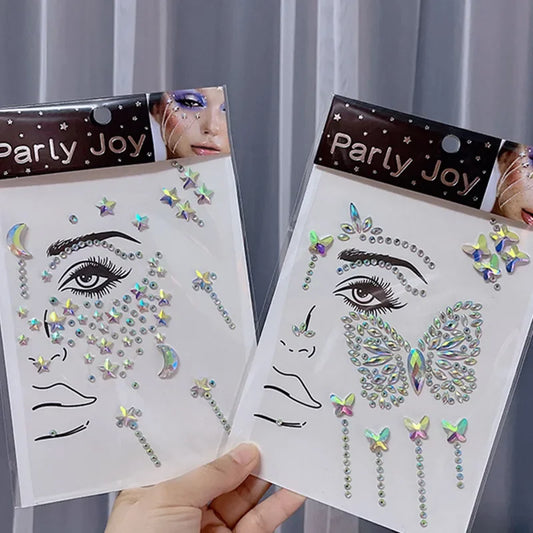 Glitter Face Jewelry Sticker Face Jewels Diamond Makeup Art Eyeliner Temporary Tattoo Party Bady Makeup Tools Eye Rhinestones