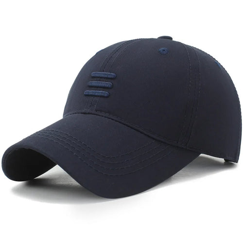 Three Horizontal Lines Embroidery Baseball Caps Spring and Autumn