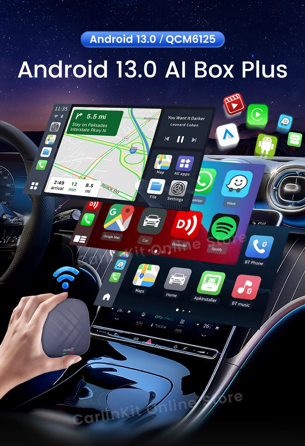 Carlinkit Plus Box Android 13 CarPlay Android Auto Wireless Android Tv Box Carlinkit Pro Support Netfilx Youtube IPTV