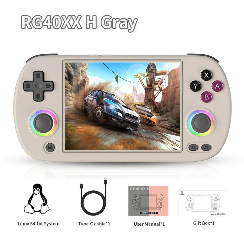 ANBERNIC RG40XX H Retro Handheld Game Console 4.0 inch IPS Linux 64-bit RGB Joystick Video Gaming Player Support HDMI Connection