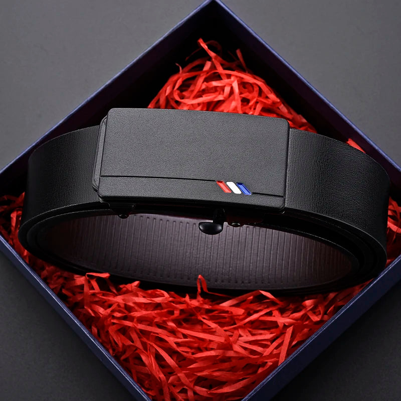 Fashion Business Men'S Belt Genuine Luxury Brand Belt Automatic Buckle