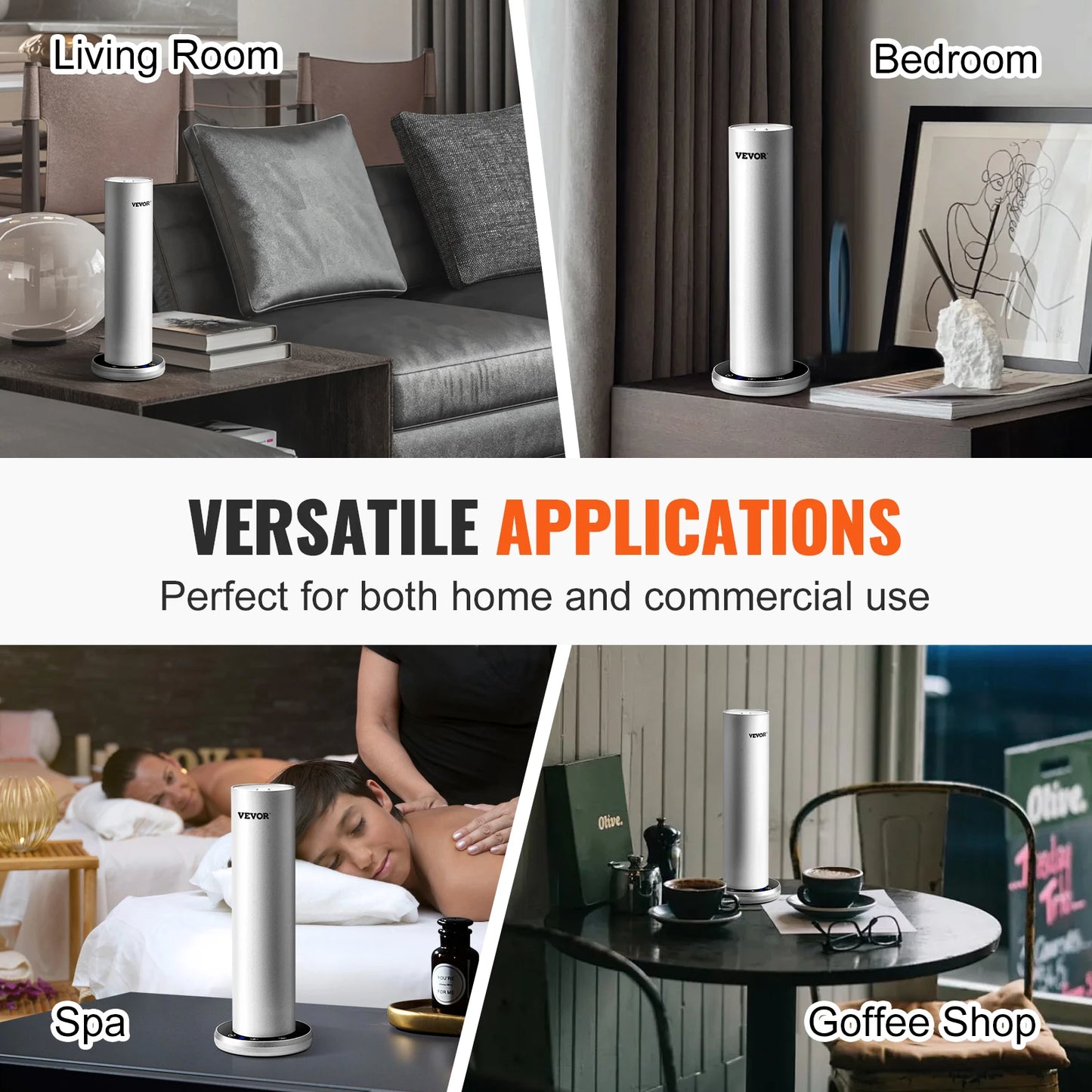 VEVOR Scent Air Machine Bluetooth Smart Cold Air Diffuser Waterless Essential Oil Scent Air Diffuser Floor Aromatherapy Machine