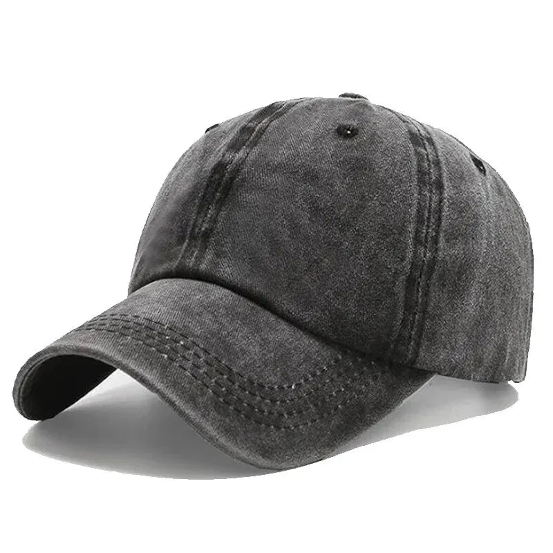 Unisex Baseball Cap Vintage Washed Cotton Fits Men Women Washed Denim