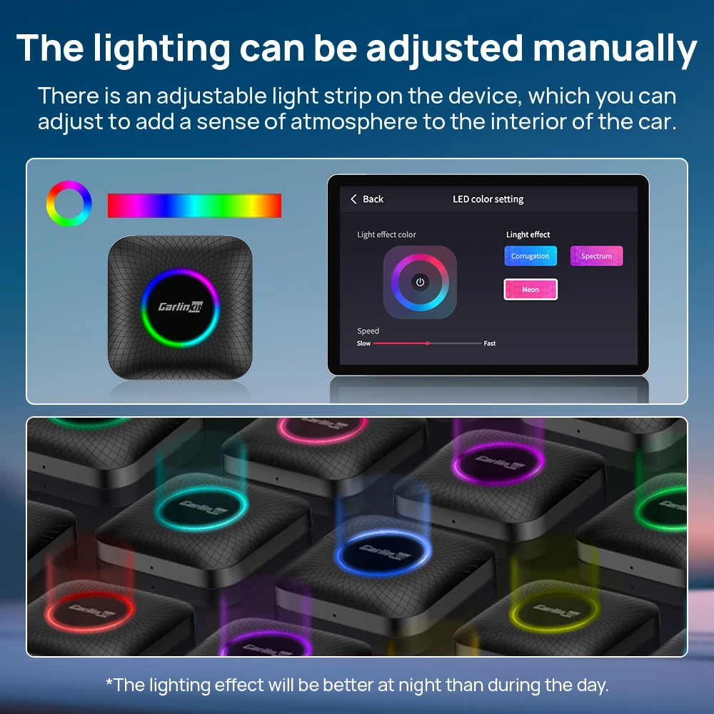 Carlinkit CarPlay Video Box LED Android 13 Wireless Android Auto SM6225 660 8-Core CarPlay Ai Box Support YouTube IPTV 512GB SD