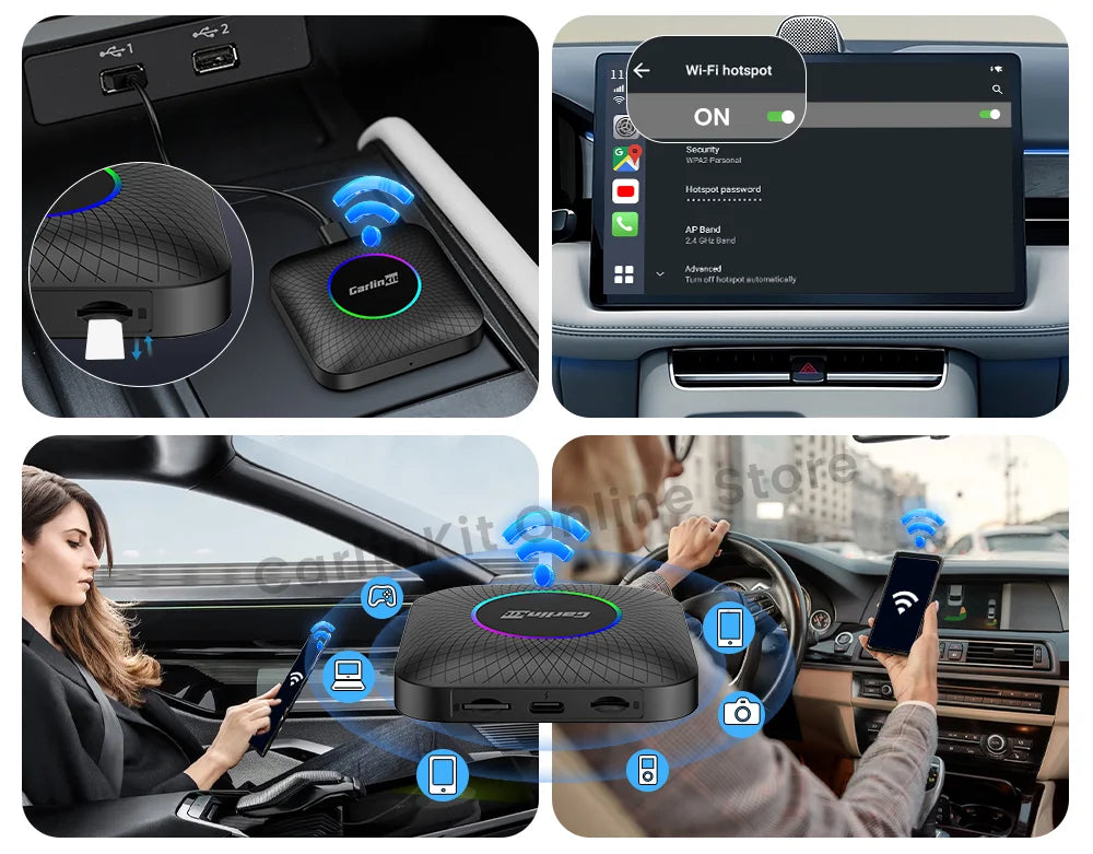 CarlinKit Android 13 Tv Box 8 Core CarPlay Android Auto Wireless Adapter Support Toyota Youtube Netfilx IPTV Spotify