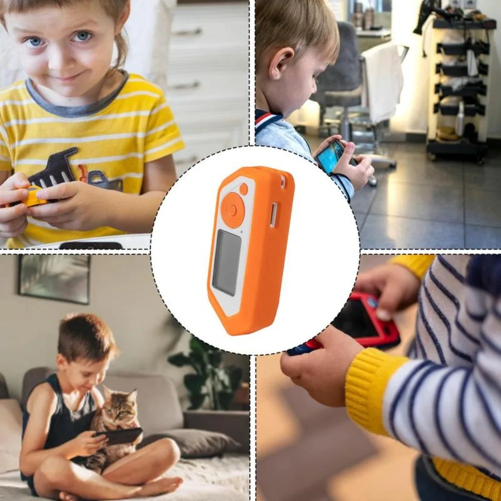 1PC White/Orange Anti-slip Silicone Case For Flipper Zero Game Console Protective Cover For Kids Game Accessories