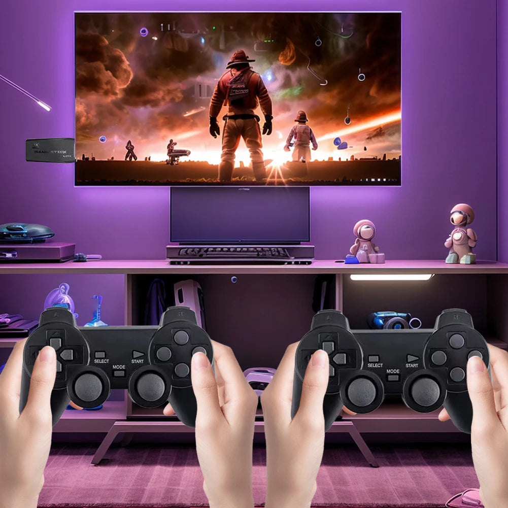 Video Game Sticks M8 Console 2.4G Dual Wireless Controller Gamestick 64GB 10000+ Games Retro Game Console 4K HD Output Xmas Gift