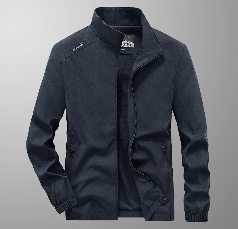 Men's Spring Autumn Lightweight Varsity Jacket Windbreaker Bomber Jacket Windproof Gym Sport Hiking Fishing Camping Coat Outwear