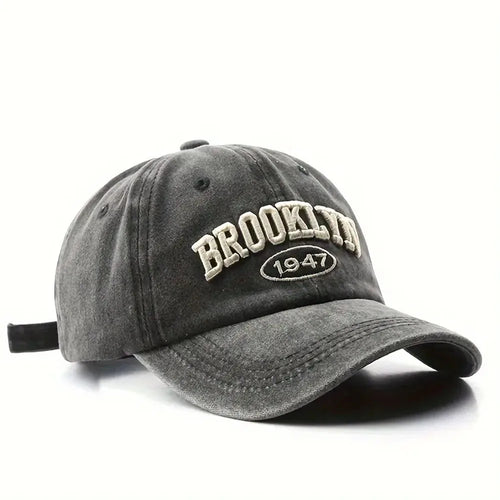 Cotton Retro Vintage Baseball Cap Men Women Denim Embroidered Letters
