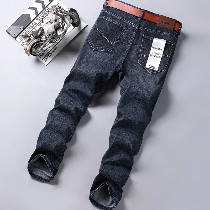 2025 Fashion Four Seasons Classic Blue Black Work Denim Trousers