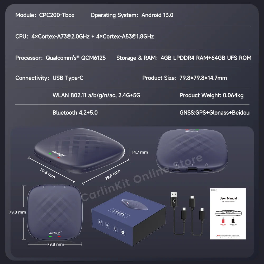 Carlinkit Plus Box Android 13 CarPlay Android Auto Wireless Android Tv Box Carlinkit Pro Support Netfilx Youtube IPTV