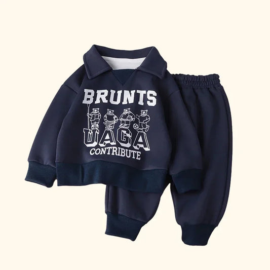 Children Clothes Sets Autumn Winter Polo Sweatshirt+Pants Sport Suits