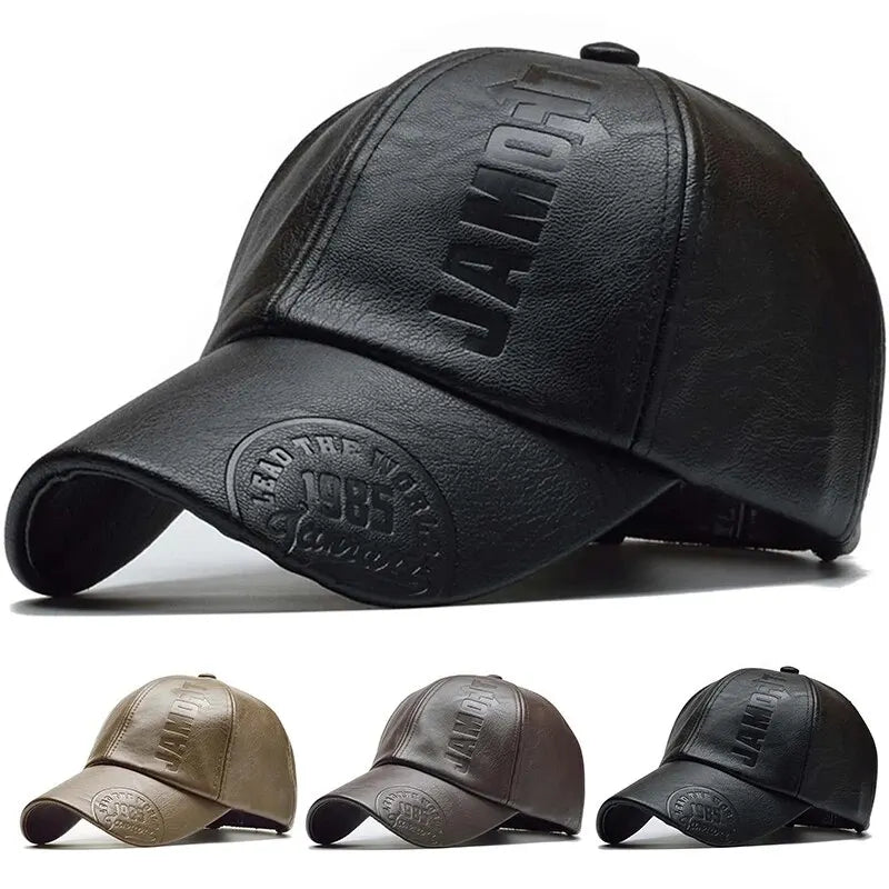 Unisex 1985 Imprinting Leather Baseball Caps Spring and Autumn Outdoor