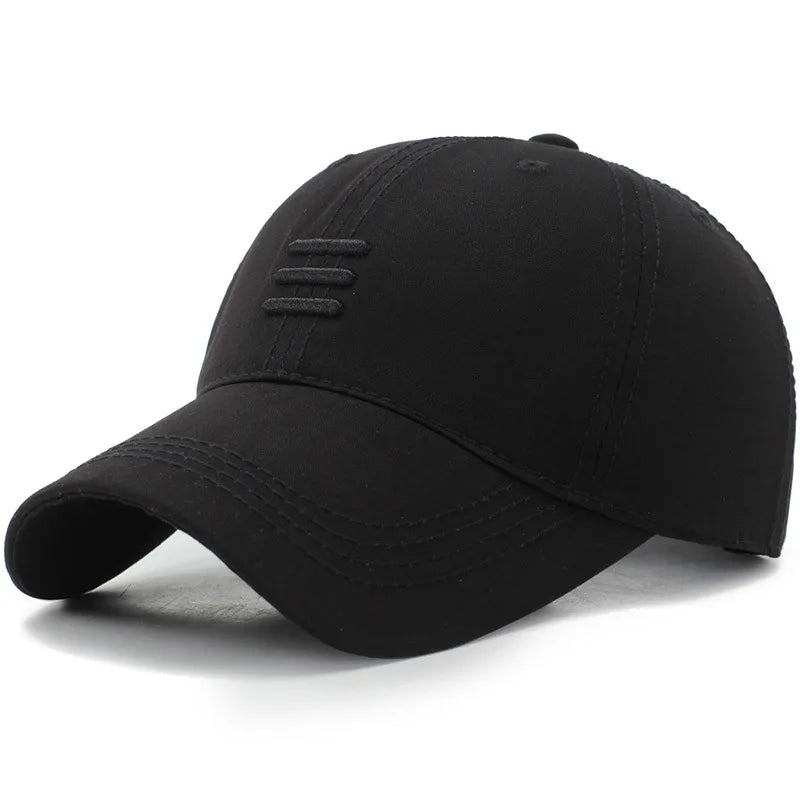 Three Horizontal Lines Embroidery Baseball Caps Spring and Autumn