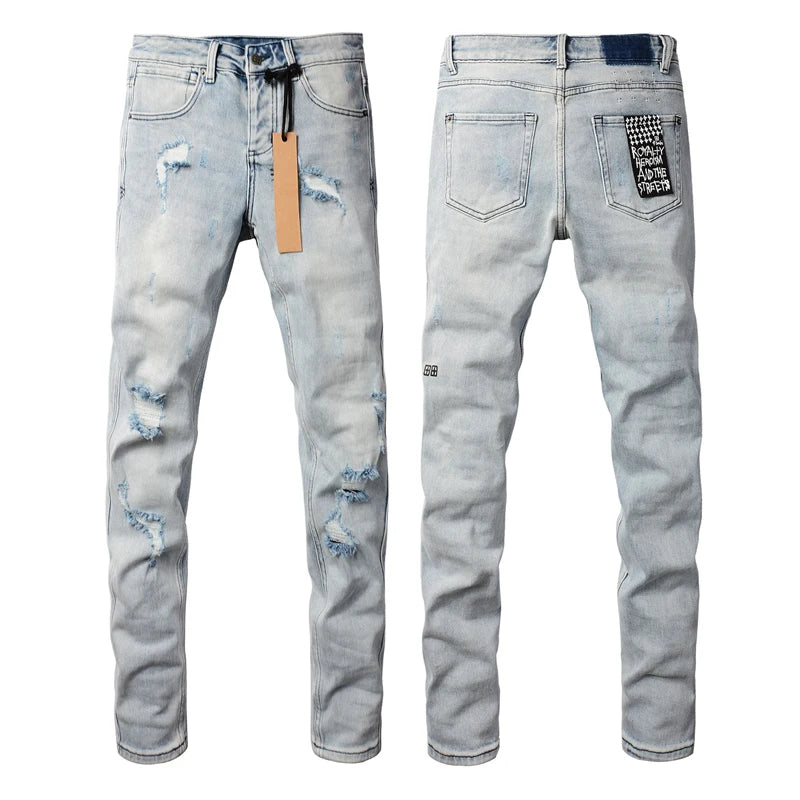 24fw American Fashion Brand KSUBI New Retro Washed Light Colored Jeans