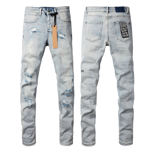 24fw American Fashion Brand KSUBI New Retro Washed Light Colored Jeans