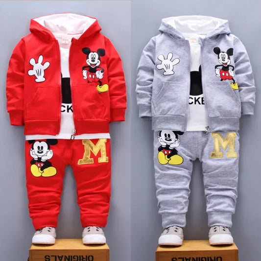 Spring and Autumn New Products Boys Clothes Set Cute Mickey Cotton