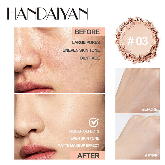 24 Hour Oil Control Pressed Powder Natural Matte Brighten Lasting