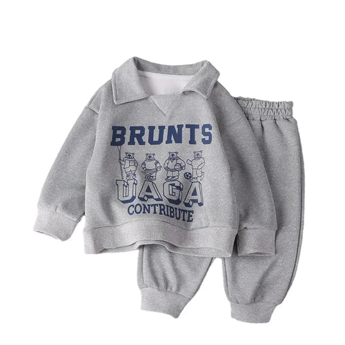 Children Clothes Sets Autumn Winter Polo Sweatshirt+Pants Sport Suits