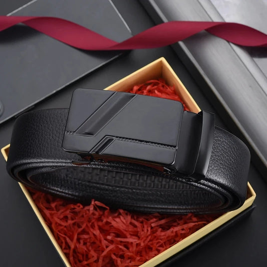 Fashion Business Men's Belt Genuine Luxury Brand Belt Metal Buckle