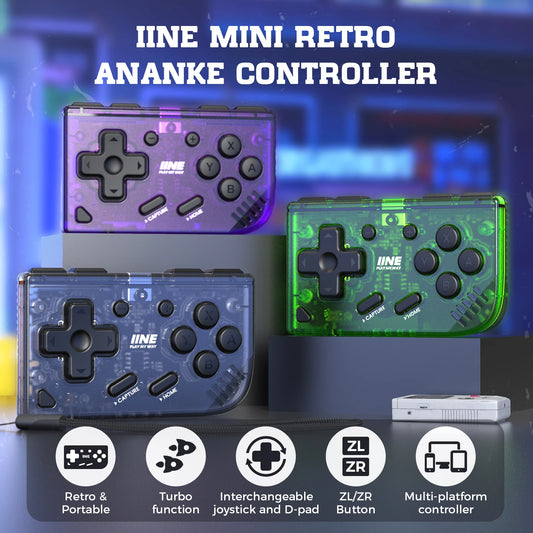 IINE Mini Retro Game Controller Bluetooth Gameapd Multi-platform Classic Pocket Joystick For Nintendo Switch PC Android IOS