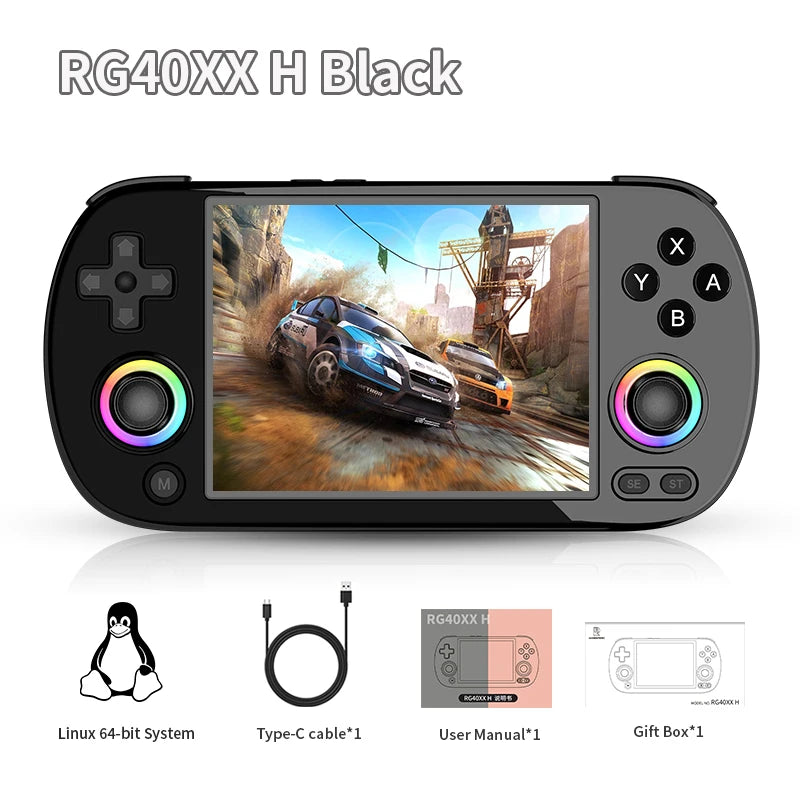 ANBERNIC RG40XX H Retro Handheld Game Console 4.0 inch IPS Linux 64-bit RGB Joystick Video Gaming Player Support HDMI Connection