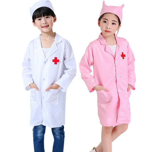 New Kids Cosplay Clothes Boys Girls Doctor Nurse Uniforms Fancy