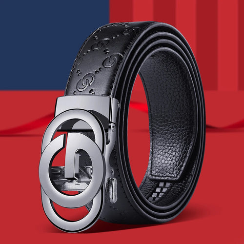 Fashionable Business Men's Belt Luxury Alloy Buckle Belt High Quality