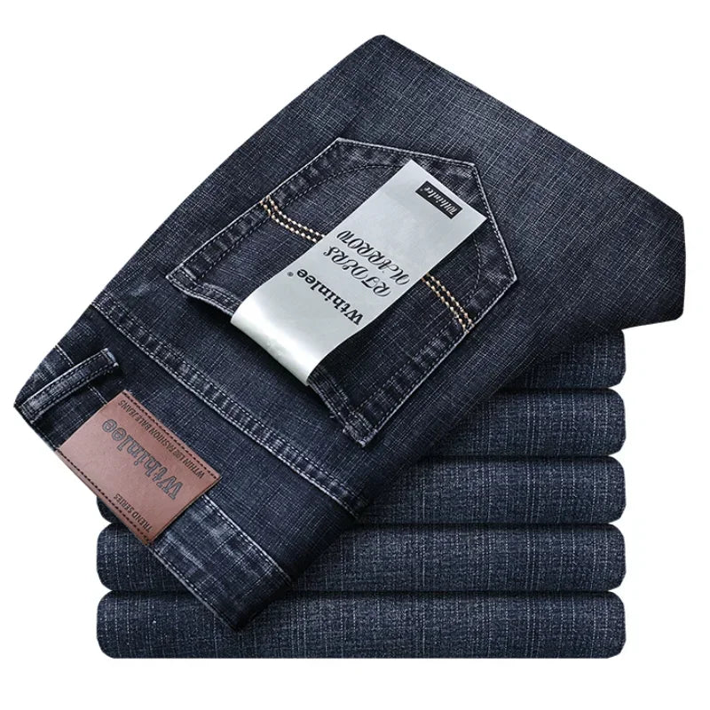 2025 Fashion Four Seasons Classic Blue Black Work Denim Trousers