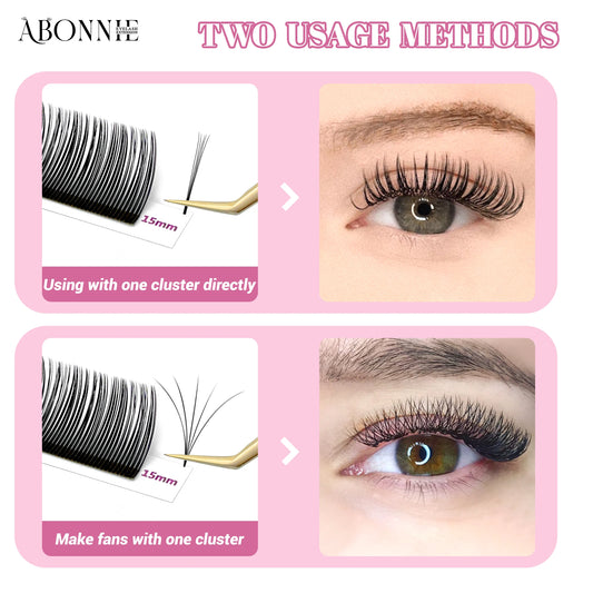 Abonnie 5D Flower Lashes Spikes Eyelash Extensions Fluffy Volume Fans
