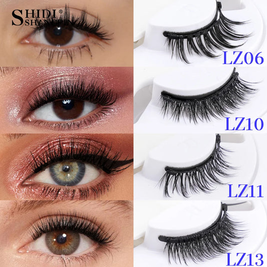 1 Pair Magnetic False Eyelashes Handmade 3D Natural False Eyelashes Reusable Magnetic Eyelashes Tweezers Set Makeup Tools