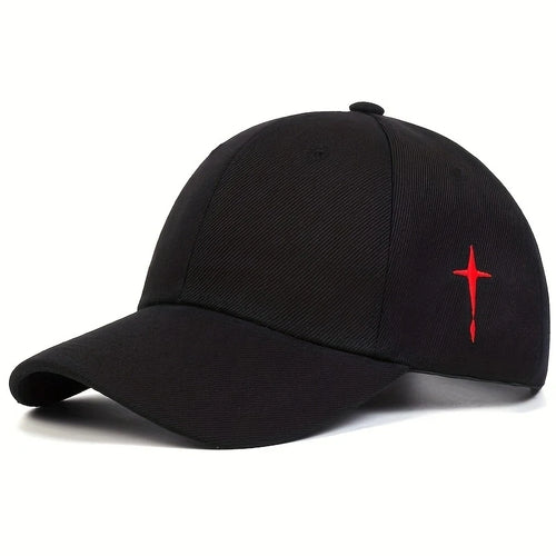 Unisex Simple Black Baseball Cap Solid Color Golf Hat Cotton Snapback
