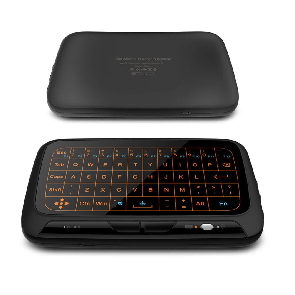 H18 Mini Full Touch Screen 2.4GHz Air Mouse Touchpad Backlight Wireless Keyboard Plug And Play Smart QWERTY Keyboard for IPTV