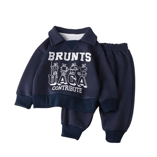 Children Clothes Sets Autumn Winter Polo Sweatshirt+Pants Sport Suits