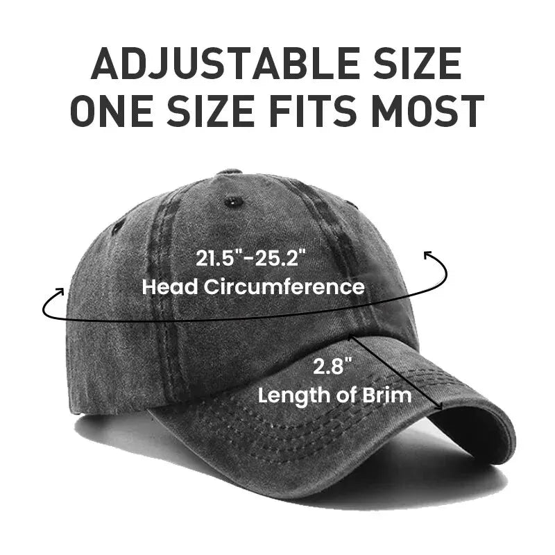 Unisex Baseball Cap Vintage Washed Cotton Fits Men Women Washed Denim