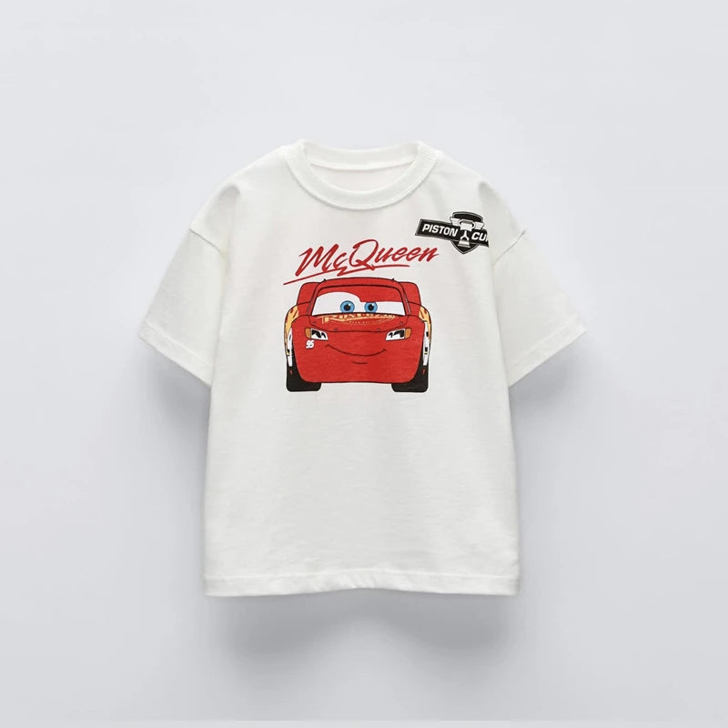 Car Cartoon Tees Tops For Boy Clothing Summer Fashion Children Short