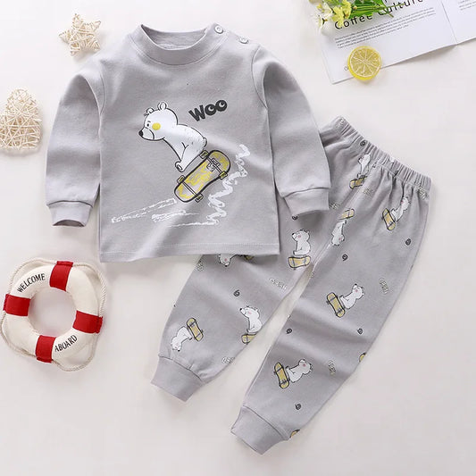 2024 New Baby Cotton Home Clothes Children's Class Suit Boys Girls