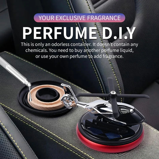 DIY Perfume Odorless car ornaments solar powered rotating helicopter