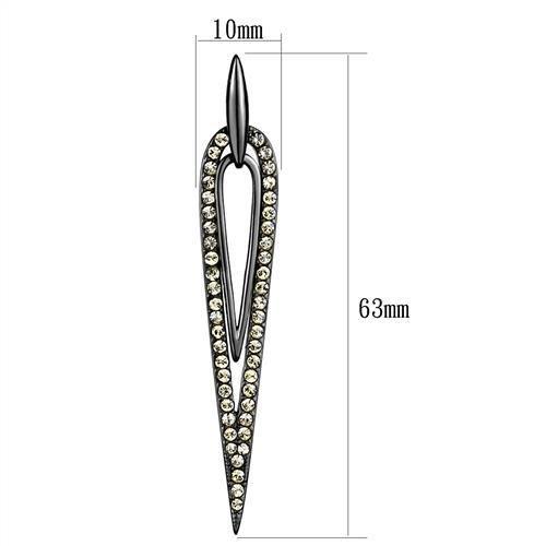 TK2634 - IP Light Black  (IP Gun) Stainless Steel Earrings with Top