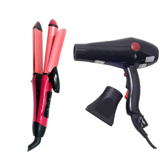 Hair Straightner & Dryer Combo