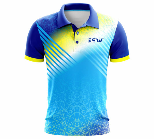 Men Printed Polo Neck Polyester Multicolor T-Shirt