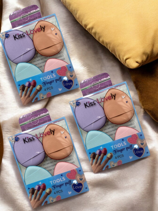 12 Pcs Finger Puff Mini Makeup Puff Face Triangle Makeup