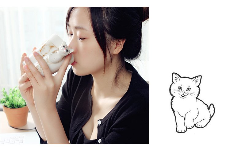 3D Pet Series Painted Coffee Cup
