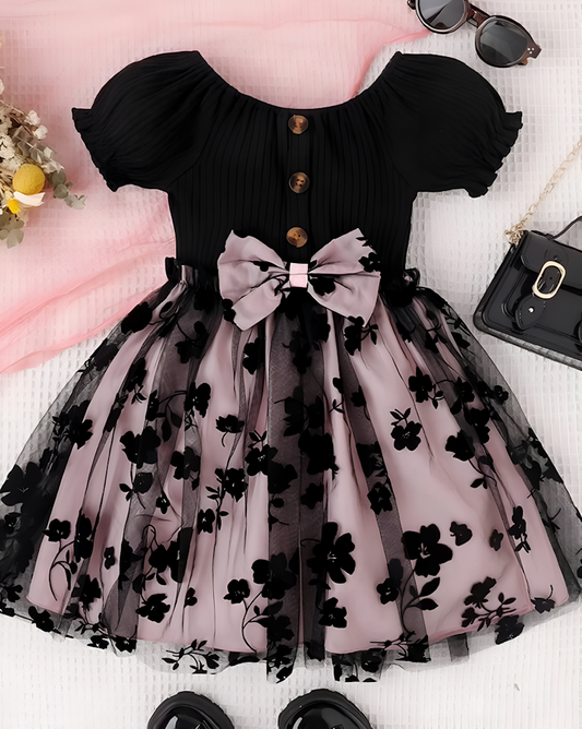 Beautifull Floral Craved Fit & Flare Dress For Girls Size 2-3 Years