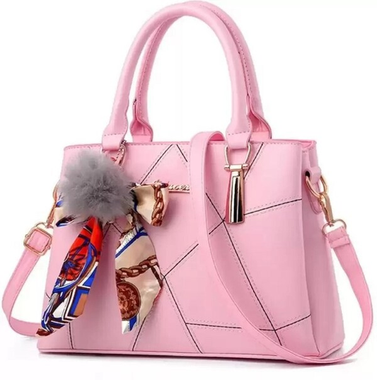 Gravon Women PU Leather Tote Bags Crossbody Handbags (Color-PINK)