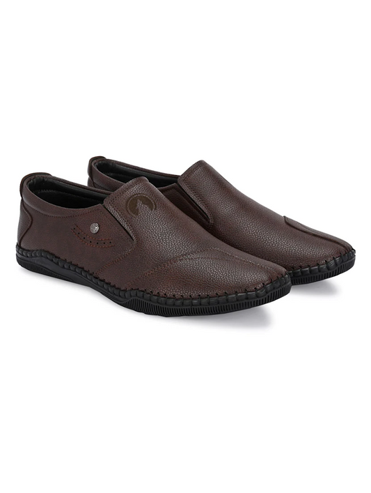 Men Solid Slip On Shoes(Size10)(Colorbrown)
